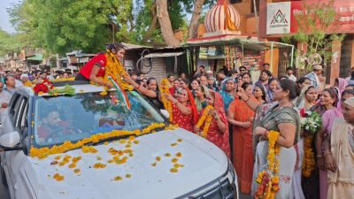 बड़वानी: एशिया कप में कांस्य पदक जीतकर लौटी स्नेहा दावदे का भव्य स्वागत, शहर में उत्सव जैसा माहौल